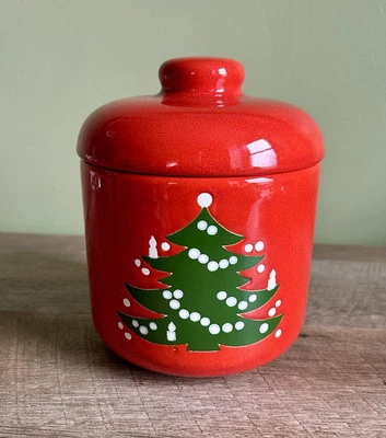 Vtg Waechtersbach Christmas Tree Canister 6.5" Lidded Candy/Cookie Jar W Germany - Image 1 of 4