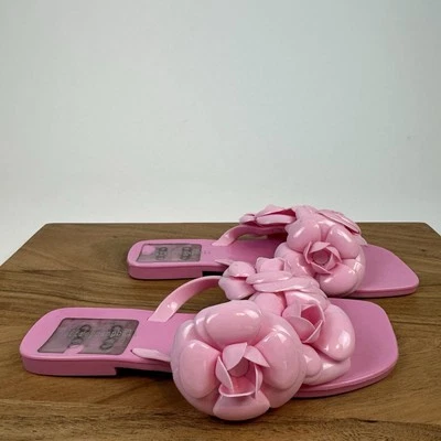 Sandalias Chanclas Mujer Jeffrey Campbell Floralee Rosa Jalea Tanga Talla 8 M Foto 1 de 4