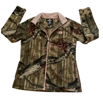 Jaqueta de lã Mossy Oak Break Up Infinity camuflada acabamento rosa feminina M - Imagem 1 de 4