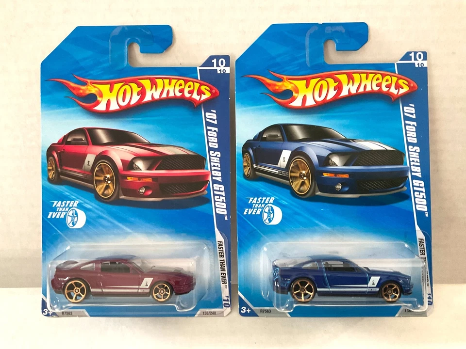 Hot Wheels MÁS RÁPIDO QUE NUNCA - 07 Ford Shelby GT500 ¡Lote! #138 2010 rojo y azul Foto 1 de 4