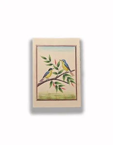 Pintura de pájaro miniatura hecha a mano amarillo de la mañana 9 X 6 pulgadas "PN13046" - Imagen 1 de 5