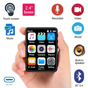 Reproductor de música portátil Bluetooth MP4/MP3 2025 pantalla táctil radio FM grabadora de audio - Imagen 1 de 29