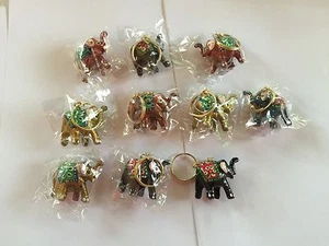 Fifty (50) Indian Had Pained Elephant Key rings/ Key Chains Christmas , Diwali - Picture 1 of 1