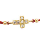 Kabbalah Red String Bracelet with 14k Solid Gold Christian Cross Charm Zirconia