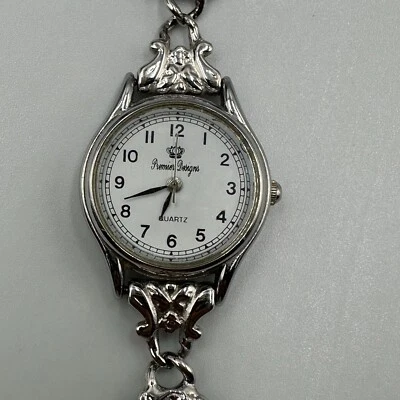 Premier Designs Watch Women Silver Tone Scroll Link Band Toggle Clasp 6.25" - Imagem 1 de 4