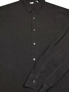 Paul Smith Mens Button Front Long Sleeve Gray Rayon Shirt 16 1/2 - Picture 1 of 4