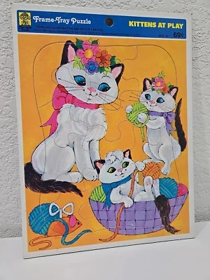 Rompecabezas Bandeja Marco The Rainbow Works 1973 Gatitos En Juego Hecho en EE. UU. Foto 1 de 4