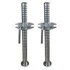 2 X 48mm X 600mm Trailer Ribbed Prop Stand Corner Steady With Heavy Duty Clamps