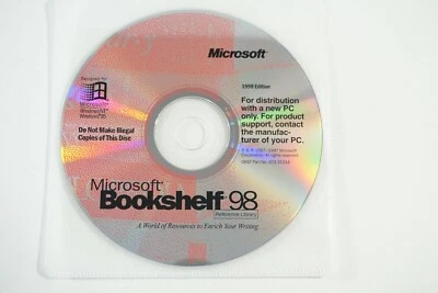 Microsoft Bookshelf 98 Reference Library CD for PC Windows 95 Distribution Disc - Image 1 of 2
