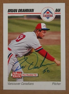 AUTOGRAPHED - Brian Drahman SkyBox #633 Vancouver Canadians 1992 AAA - Picture 1 of 2