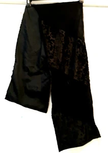 Sciarpa vintage MAGNUS rayon nero 11x66 alt.sezioni velluto liscio e testurizzato exl - Foto 1 di 5