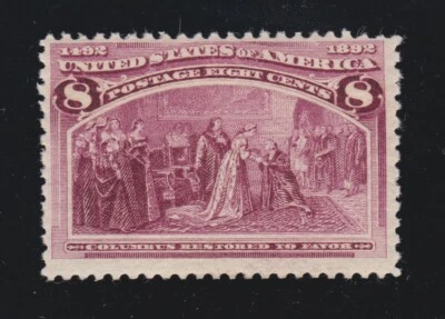 US 236 8c Columbian Exposition Mint F-VF OG NH SCV $160 - Image 1 of 2