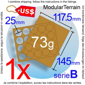1x Bandeja de Movimiento MDF 5x4 4x5 (B 2.5mm) 25mm Base Redonda WarHammer 40k Wargames - Imagen 1 de 3