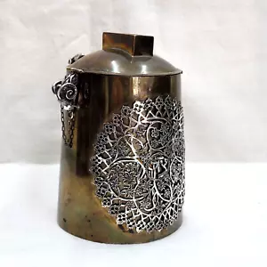 ZEDAKA BOX HANDGEFERTIGT STERLINGSILBER & MESSING AUSGESCHNITTEN BLUMENDESIGNS VON GHATAN - Bild 1 von 11