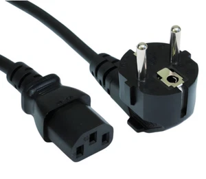 Schuko Euro Plug to IEC C13 Mains Cable European Kettle Lead 1.8m 3m 5m - Picture 1 of 3