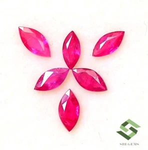 Natural Ruby Marquise Cut 5x2.50 mm Lot 07 Pcs 1.26 CTS Faceted Loose Gemstones - Picture 1 of 7