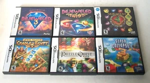 Nintendo DS Match 3 Puzzle Games Lot Jewel Master Bejeweled Gem Quest 4 Collapse - Picture 1 of 20