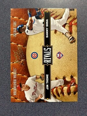 2004 Donruss Leather and Lumber rivals Jim Thome Sammy Sosa /2499 @QS64 - Image 1 of 2