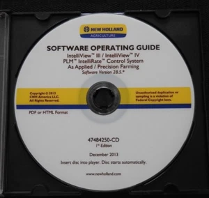 NEW HOLLAND INTELLIVIEW III IV PLM INTELLIRATE CONTROL SYSTEM SOFTWARE OPERATING - Picture 1 of 1