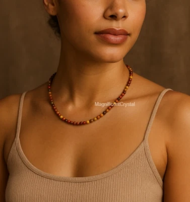 Gargantilla Delicada Natural Red Creek Jaspe Mujer Energía Curativa Reiki Regalos Foto 1 de 4