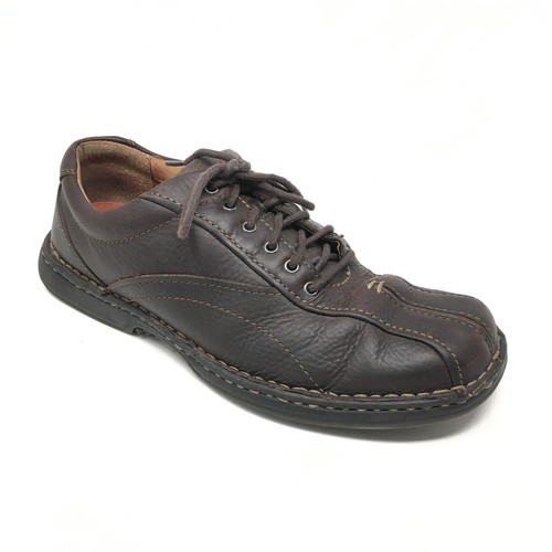 Scarpe uomo Clarks Oxford taglia 8 5M pelle marrone punta bicicletta casual allacciate Z10