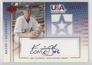 2005 Upper Deck USA Baseball Jersey Signatures /350 Kevin Gunderson #KG-GU Auto
