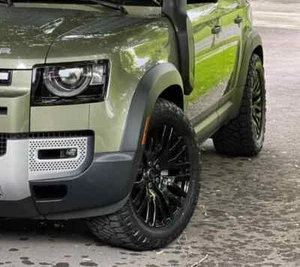 LAND ROVER DEFENDER BEST WHEEL/TIRE PACKAGE GLOSS BLACK  set of 5! - Picture 1 of 15