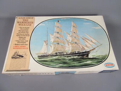C195 Vintage Aurora 440 Olanda The Wanderer Whaler 1878 Vela + Scatola - Immagine 1 di 4