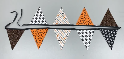 Homemade Fabric Pennant Banner Decoration Halloween Approx. 83" - Image 1 of 4