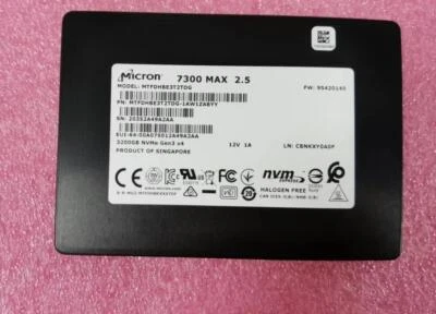 Micron 7300 MAX 3.2TB MTFDHBE3T2TDG-1AW1ZABYY 2.5" U.2 NVMe Gen3 x4 SSD - Bild 1 von 3