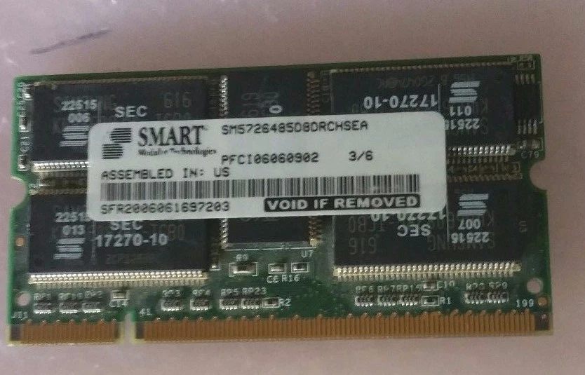 512MB DDR1 DDR PC2100 266MHZ 266 200PIN SODIMM INTEL RAM ECC MEMORY  - Image 1 of 1