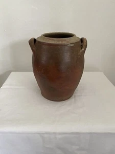 antique early 20th century French terracotta glazed Rustic Confit / Olive pot - Picture 1 of 4