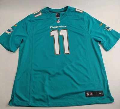 Miami Dolphins Mike Wallace Nike On Field 足球球衣 #11 男式 XXL Teal 码 — 第 1/4 张图片