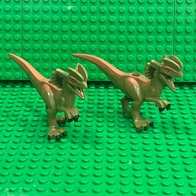LEGO Dinosaur Dilophosaurus 2nd Version Dark Red & Medium Nougat Markings dilo03 - Image 1 of 3