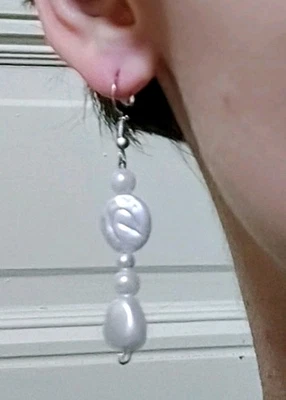 2.5 Inch Plastic Pearl Dangle Earrings for Women Fashion Jewelry - Image 1 of 3