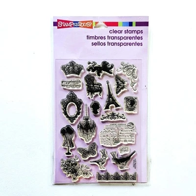 CHARM COLLECTION Stampendous Clear Stamps Vintage Victorian Bird Chair um482 - Image 1 of 3