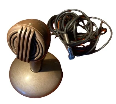 Vintage 1940's Astatic Model # 200 Gold Bullet Microphone & Stand - Image 1 of 4