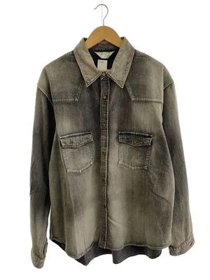 Camisa ANCELLM Manga Longa 25SS DENIM WESTERN 3 Algodão Cinza Simples Anc-sh50 Usada - Imagem 1 de 4