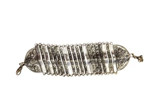 Vintage große Kette breites klobiges Armband floral Boho - Bild 1 von 3