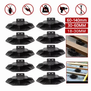 20X Adjustable Decking Pedestal Riser Bearing Support 18-30mm 30-60mm 60-140mm - Picture 1 of 33