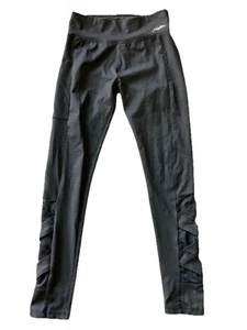 Justice Girl Active Youth Size 14 16 Athletic GUC Capris Legging Black Sheer - Picture 1 of 11