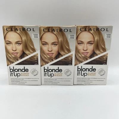 Paquete de 3 encendedores de cabello permanente Clairol Blond It Up Platinum Bronde Foto 1 de 4