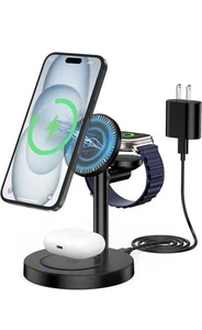Chargeur sans fil 3 en 1 / Support de charge amovible, magnétique et rapide - Photo 1 sur 1