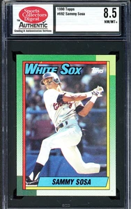 1990 Topps - Sammy Sosa #692 (RC) SCD Authentic 8.5 - Picture 1 of 2
