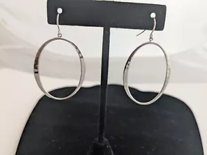 Designer Robert Lee Morris RLM Studios Modernist Sterling Silver Earrings 2" - Picture 1 of 2