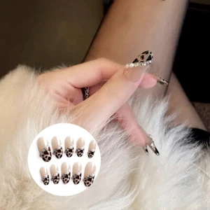 24 PCS Pearl Wear Manicure Patch False Nails Wearable Long Paragraph Nail Patch - Picture 1 of 7