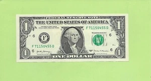 2017 ..UNCIRC $1 F 7115 0455 D .... 2017 $1 F-D 11 & 55 FRN - Picture 1 of 2