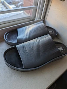 Balenciaga Leder Lammfell Slide Sandale graue Damenschuhe Gr. 38 - Bild 1 von 20