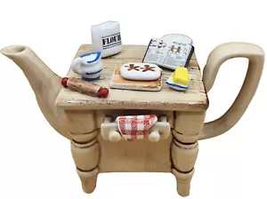 Tetera vintage 1988 South-West Ceramics Ltd día de hornear, hecha en Inglaterra - Imagen 1 de 23