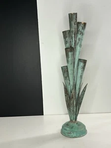 Art Nouveau Copper Verdigris Vase - Picture 1 of 15